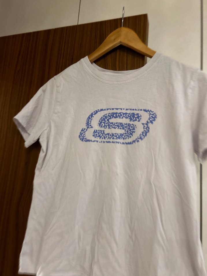 Kadın Beyaz Baskılı Pamuklu Tişört - Görsel 5