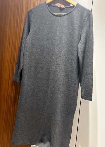 Gri Uzun Kollu Kadın Ev Elbisesi - Görsel 4