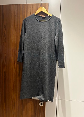 Gri Uzun Kollu Kadın Ev Elbisesi - Görsel 6