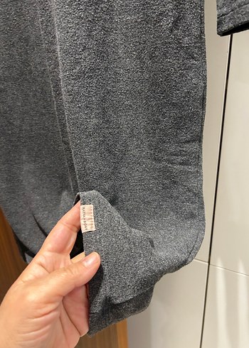 Gri Uzun Kollu Kadın Ev Elbisesi - Görsel 2