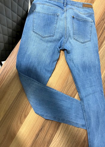 38 Beden Kadın Mavi Denim Normal Boy Jean