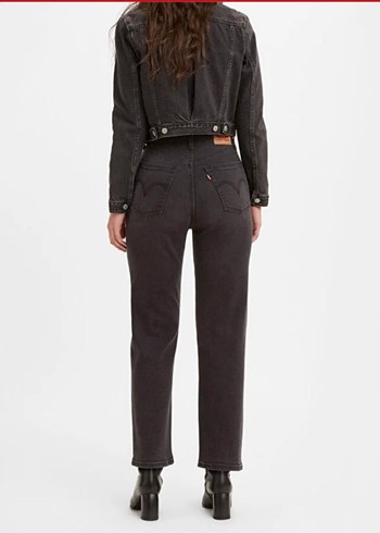 Levis siyah straight ankle jeans
