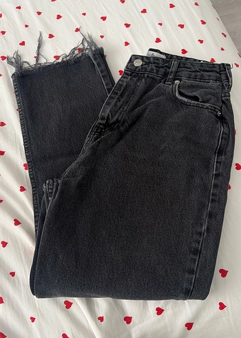 Diğer Koyu Siyah Yikamali Denim Jean