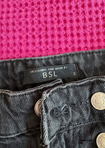xs Beden Düğmeli Siyah Denim Mini Etek