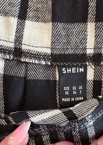 Sheinside ekoseli mini triko etek