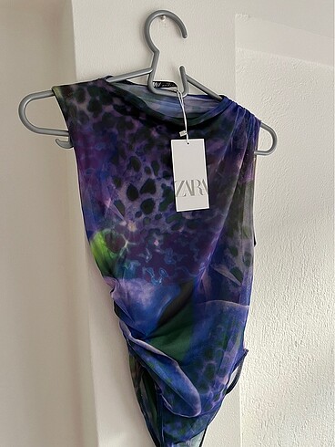 Zara mor çiçekli tül body s beden