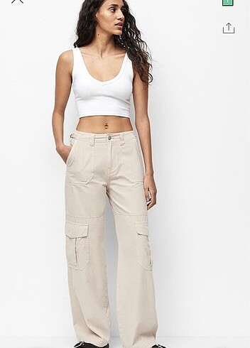 36 Beden Pull and bear ten rengi kargo pantolon s/36