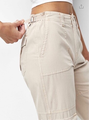 36 Beden ten rengi Renk Pull and bear ten/pudra rengi kargo pantolon s/36