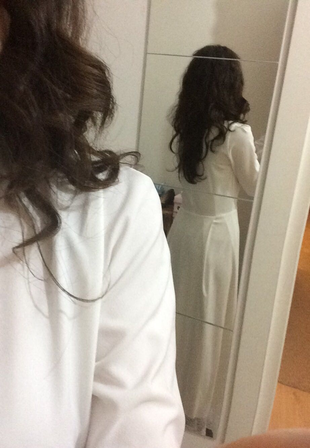 38 Beden Beyaz uzun elbise