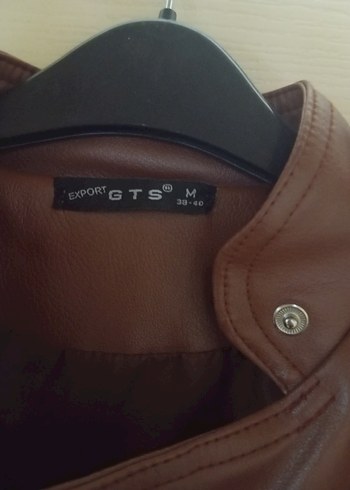 Kahverengi Deri Biker Ceket - Görsel 3