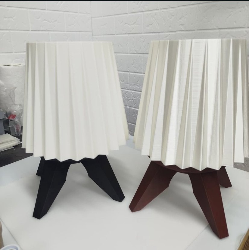 Bej Katlamalı Abajur Masa Lambası - Görsel 2