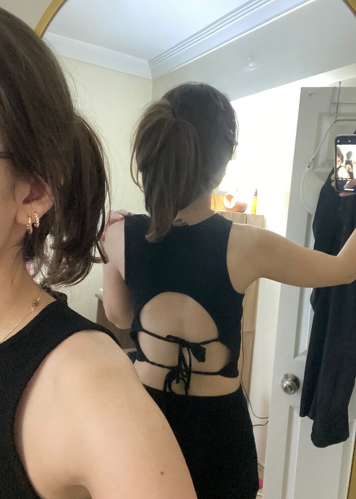 defacto sirt dekolteli crop - Görsel 4