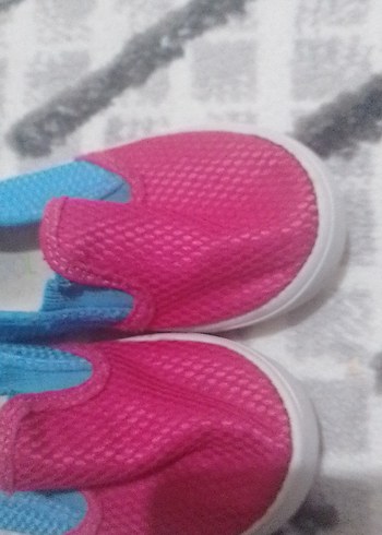 24 Beden pembe Renk Kız Çocuk Renkli Bağcıksız Spor Ayakkabı 24 numara