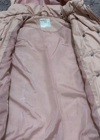 Bej Düğmeli kız çocuk Kışlık Mont - Görsel 3