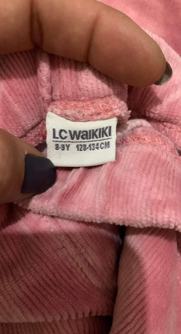 Kız Çocuk Pembe Süet Kemerli Tayt - Görsel 3