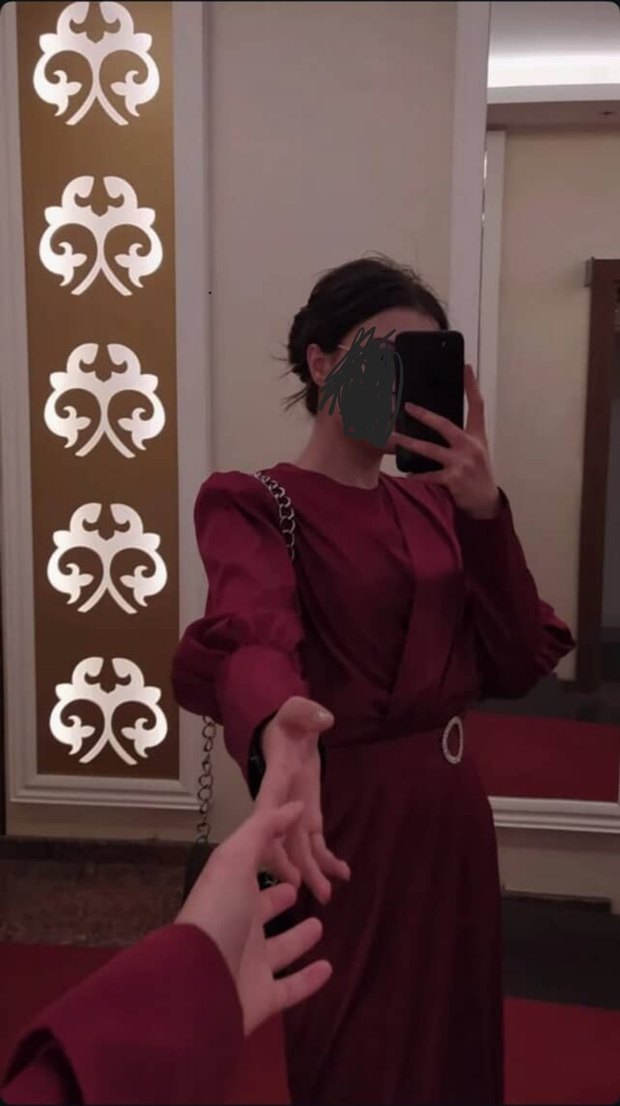 Bordo Uzun Kollu Midi Elbise - Görsel 3