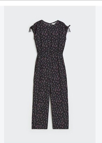 Siyah Bağlama Desenli Hamile Tulum - Görsel 2