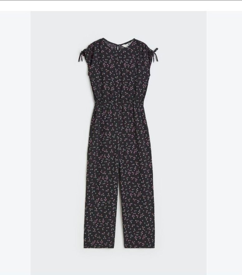 Siyah Bağlama Desenli Hamile Tulum - Görsel 2