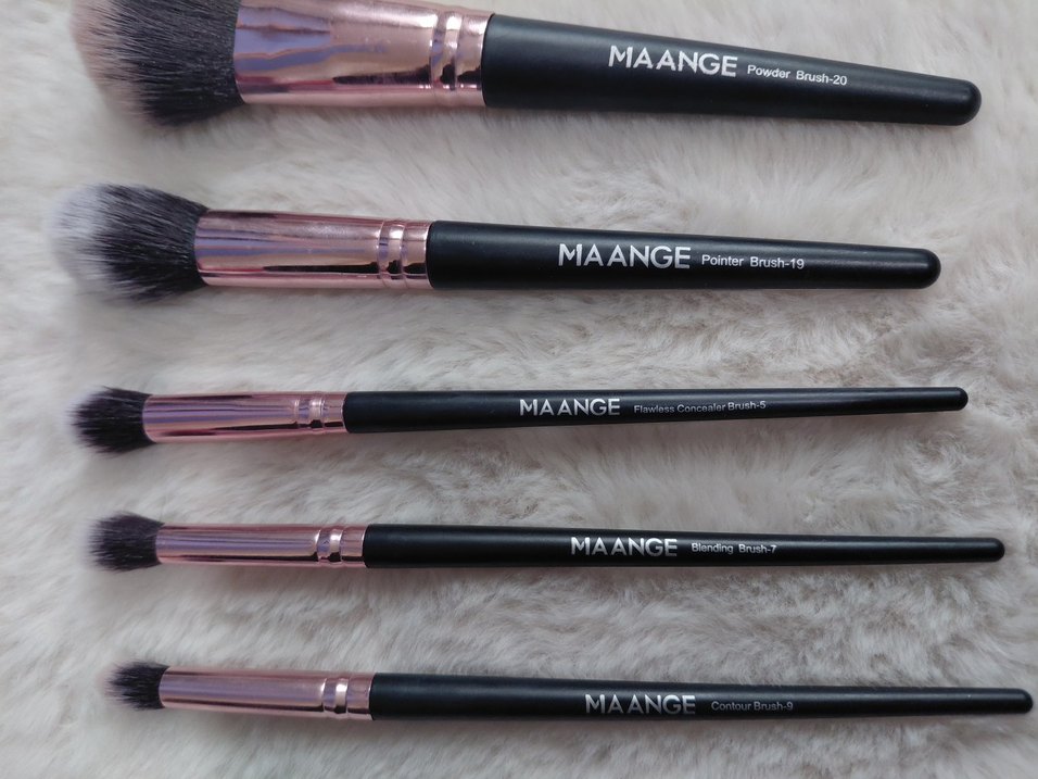 MAANGE 5 PARÇA SİYAH MAKYAJ FIRÇA SETİ - Görsel 3