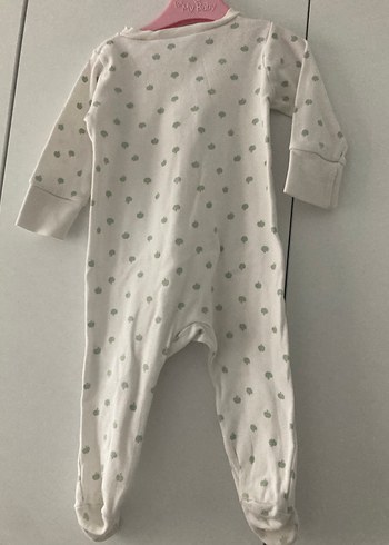 Düğmeli Beyaz Bebek Kız Tulumu - Görsel 2