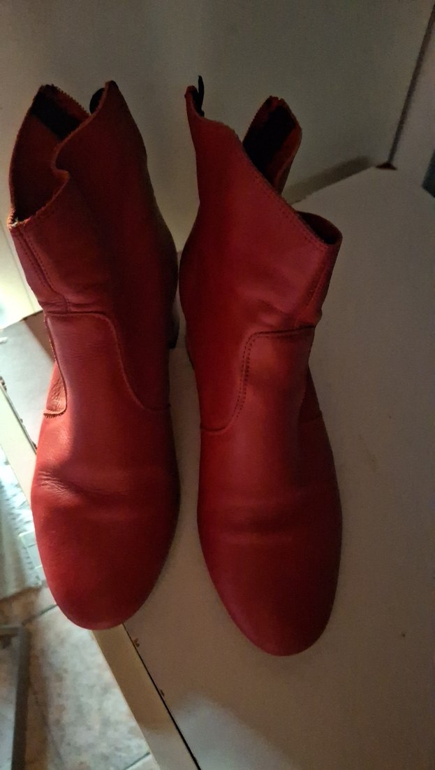 Kırmızı Hakiki Deri Kadın Topuklu Bot - Görsel 4