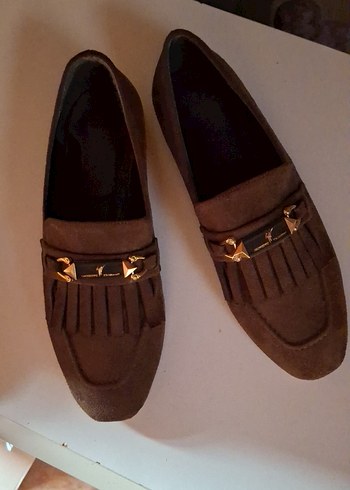 39 no Haki Süet Tokalı Kadın Loafer - Görsel 3