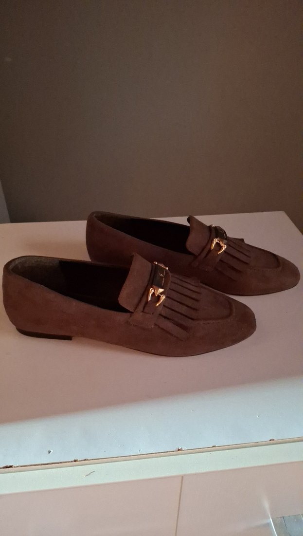 39 no Haki Süet Tokalı Kadın Loafer - Görsel 2