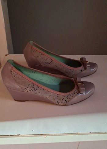 Gri dolgu topuk kemal tanca kadın ayakkabı - Görsel 2