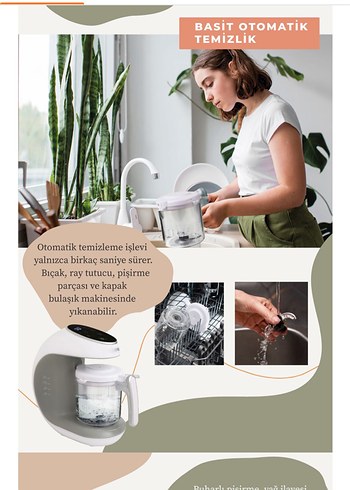 Beyaz Gri buharlı pişirici YOyko - Görsel 7