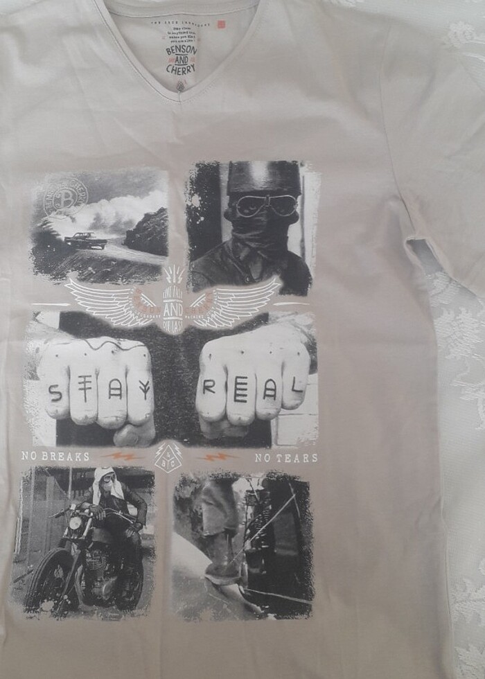 Benson cherry 12 yaş krem tişört - Görsel 3