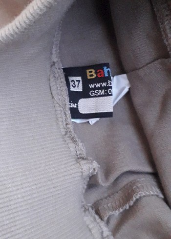 bej Midi Pliseli Keten pantolon Etek - Görsel 6