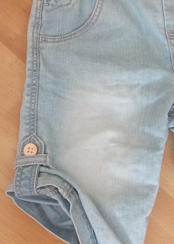 5 Yaş Beden Kız Çocuk Nakışlı Mavi Denim Salopet