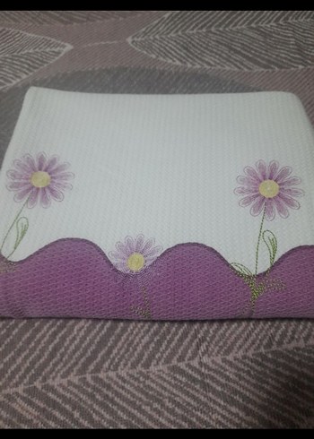 Mor Nakışlı pike 240x185santim çift kişilik kusursuz - Görsel 4