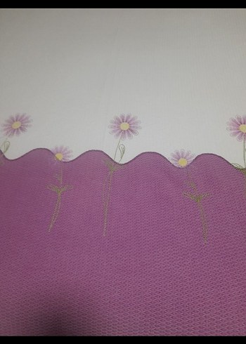 Mor Nakışlı pike 240x185santim çift kişilik kusursuz - Görsel 8