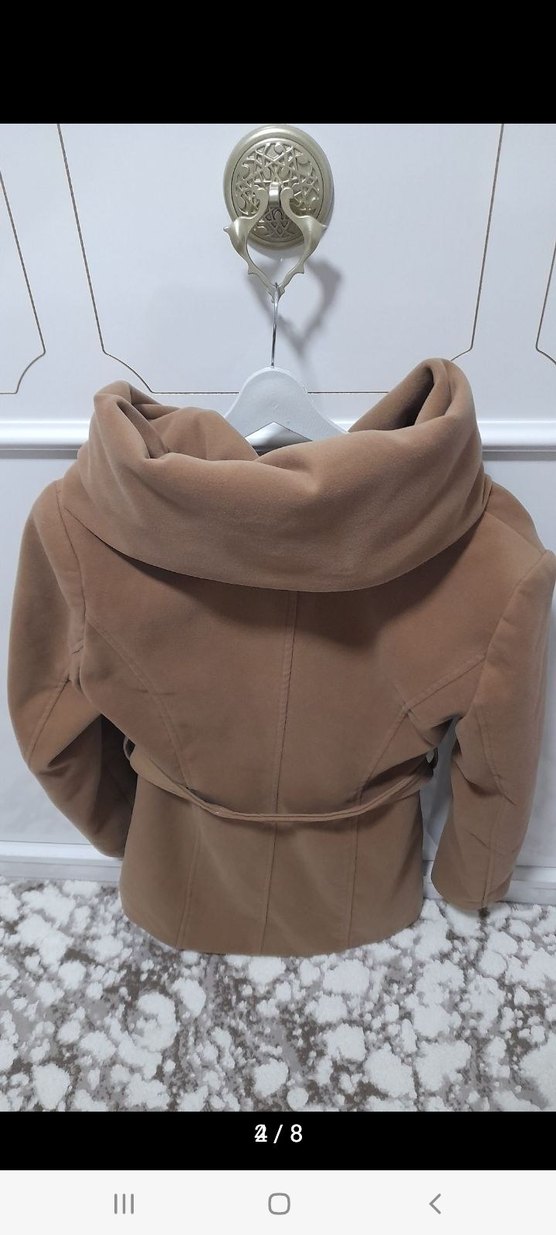 Düğmeli Bej Midi Kadın Kaban38,40uyumlu - Görsel 2