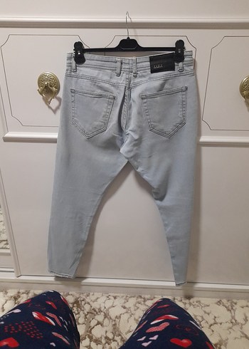 orjinal zara mavi renk32-32beden Rahat Kesim Erkek Kot Pantolon - Görsel 8