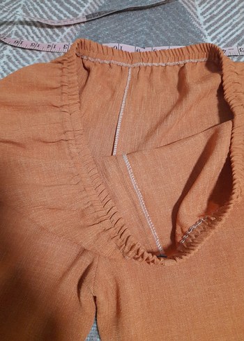 somon rengi44beden uyumlu kalın Keten Kadın Pantolon - Görsel 8