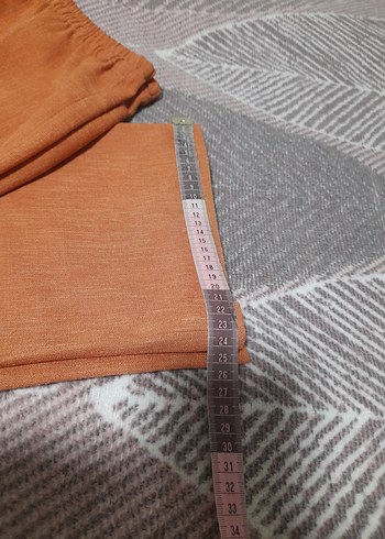 somon rengi44beden uyumlu kalın Keten Kadın Pantolon - Görsel 6