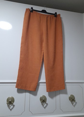 somon rengi44beden uyumlu kalın Keten Kadın Pantolon - Görsel 2