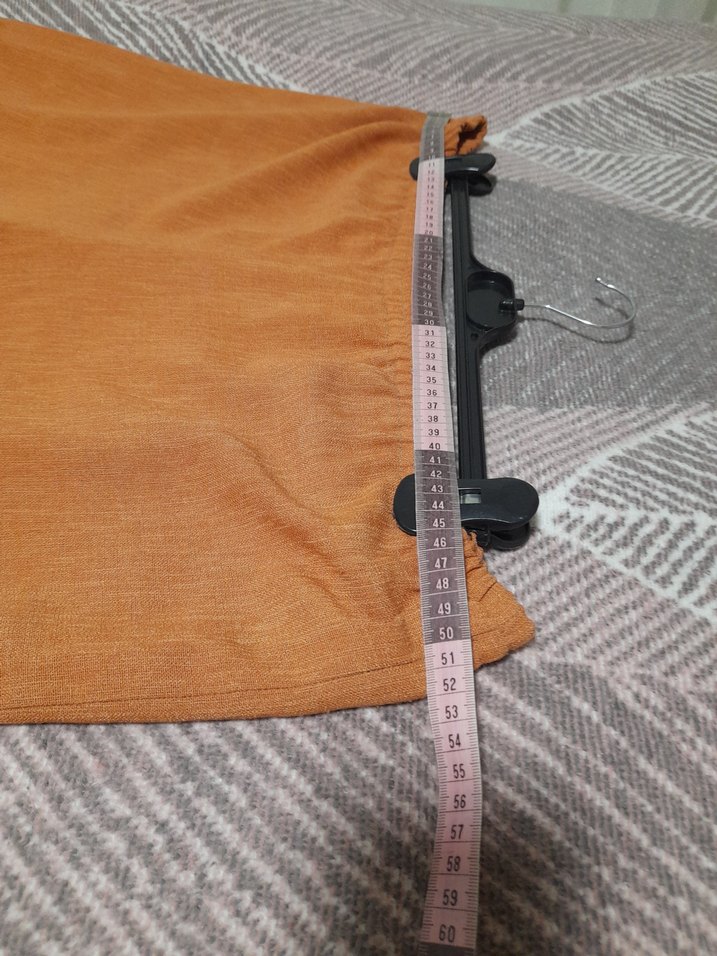 somon rengi44beden uyumlu kalın Keten Kadın Pantolon - Görsel 5