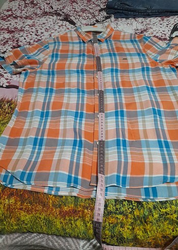 Erkek gömlek 44,46uyumlu Kısa Kollu Kareli Gömlek - Görsel 3