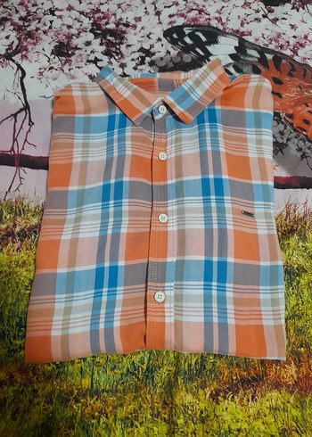 Erkek gömlek 44,46uyumlu Kısa Kollu Kareli Gömlek - Görsel 2