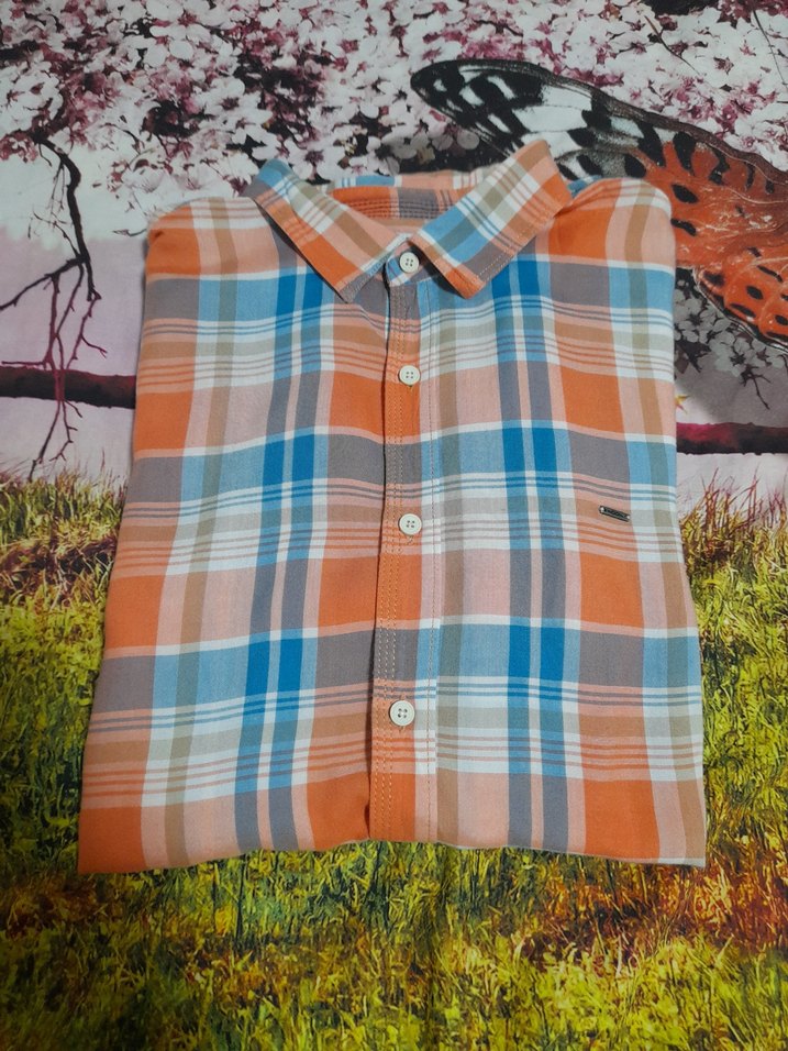 Erkek gömlek 44,46uyumlu Kısa Kollu Kareli Gömlek - Görsel 2