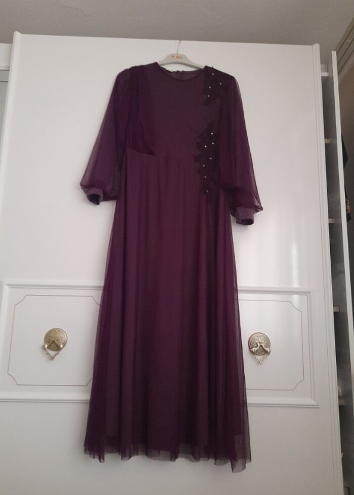 Abiye elbise tül detaylı 40ve42 uyumlu kusursuz - Görsel 2