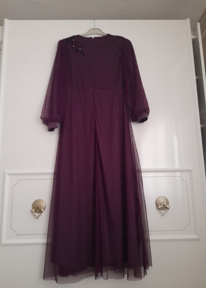 Abiye elbise tül detaylı 40ve42 uyumlu kusursuz - Görsel 3