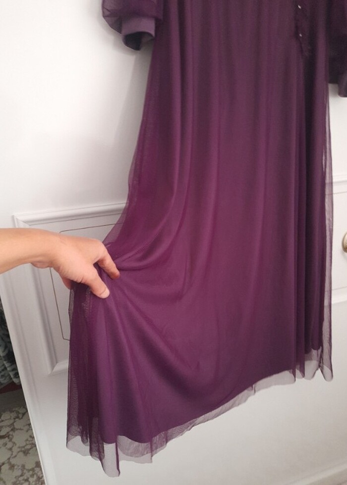 Abiye elbise tül detaylı 40ve42 uyumlu kusursuz - Görsel 4