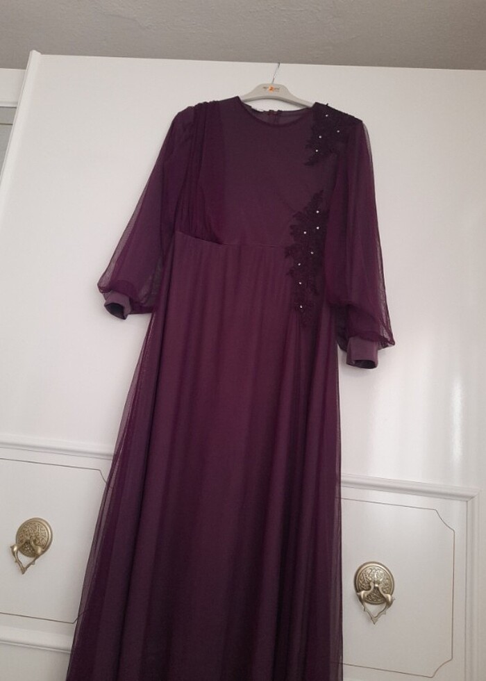 Abiye elbise tül detaylı 40ve42 uyumlu kusursuz - Görsel 5