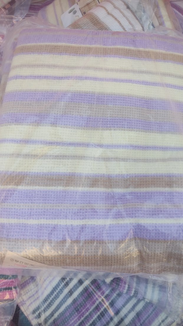 Lila Tonlarında Bağlama Desenli Pastel Battaniye - Görsel 3