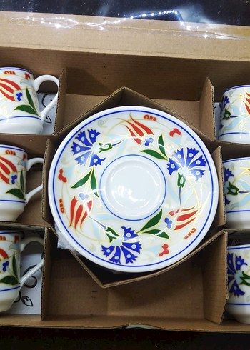 Renkli Çiçek Desenli Fincan Takımı - Görsel 2