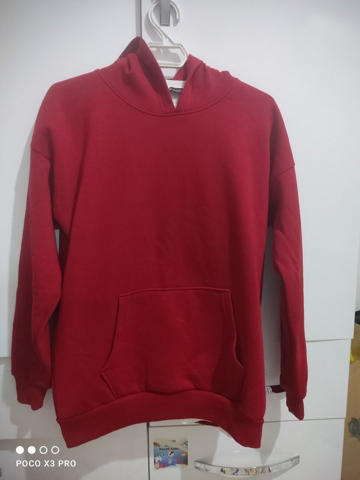 Kırmızı Kadın Sweatshirt Uzun Kollu - Görsel 3